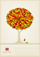 Free Vector Colorful ECO Auntumn Tree