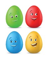 Funny coloured easter eggs