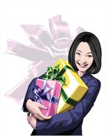 Girl holding her gift