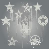 Grunge Star Vector Design Elements