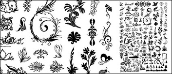Hundreds of patterns, insects, trees and other vector material