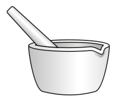 Mortar with pestle