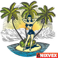 NixVex “Girl on Beach” Free Vector