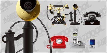 Old and new telephone vector material