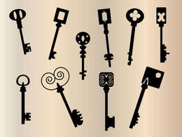 Old keys silhouette