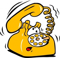 Phone Office Cartoon Telephone Orange Telefono Rotary Ringing Telefonos