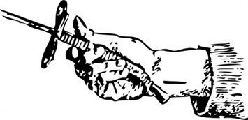 Position Of Hand On Foil clip art