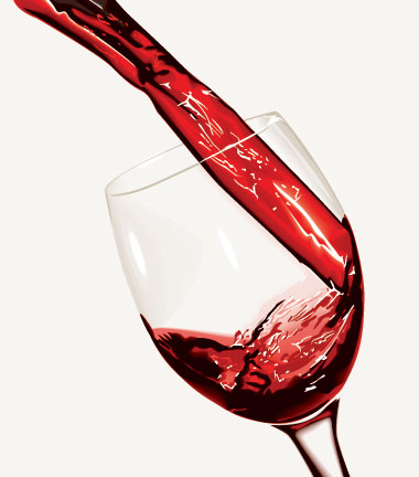 Pouring Red Wine Glass Vector