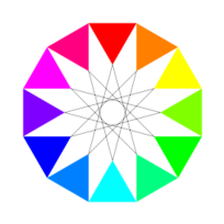 Rainbow Dodecagon And Black Dodecagram