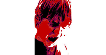 Red angry Boy free vector