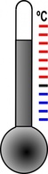 Red Blue Temperature Thermometer Grey Indicator Measure Celcius