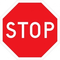 Red Sign Stop Car White Letter Letters Hexagon