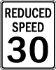 Reduce Speed To 30 Road Sign