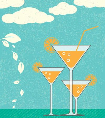 Refreshing Summer Cocktail Vector