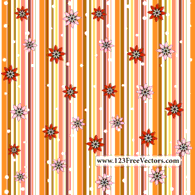 Retro Seamless Stripe Pattern with Flowers