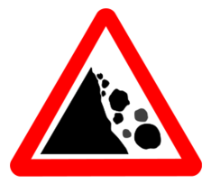 Roadsign Falling rocks