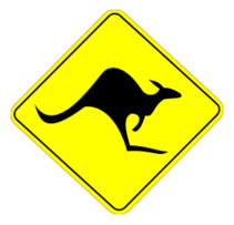 Roo Road Sign
