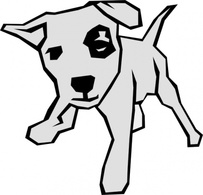 Simple Outline Drawn Drawing Dog Free Straight Dogs Lines Animal Mammal Drawings