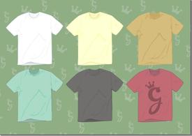 Six T-shirts template