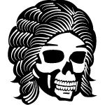 Skull With Cool Hair Vector