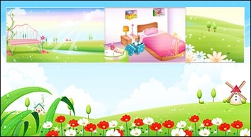 Spring, summer, room, the network vector scenery