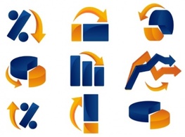 This set of graph vectors graphics has five finalised icons and all the working bits ...