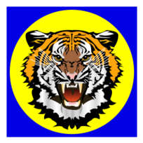 Tiger yellow on blue