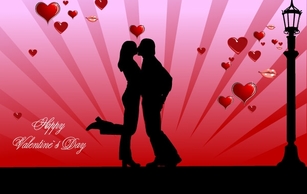 Valentines Day couple kissing