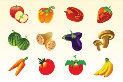 Various Fruits and Vegeatbles Vector