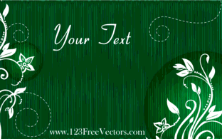 Vector Green Floral Text Banner