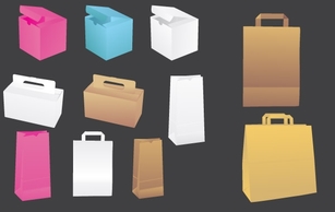 Vector paper bags & boxes