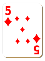 White deck: 5 of diamonds