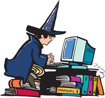 Witch playing computer