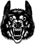Wolf Head With A Grin Vector