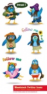 Woodstock Twitter Icons set