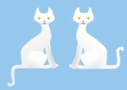 Two Cats clip art