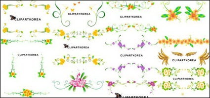 Vector flowers and lace pattern