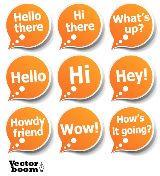 Vector Pack – Greeting Bubble Stickers