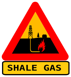 Warning shale gas with text