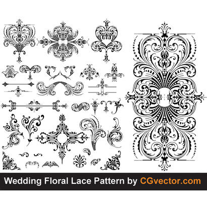 Wedding Floral Lace pattern vector
