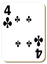 White deck: 4 of clubs