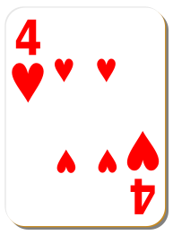 White deck: 4 of hearts