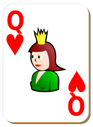White deck: Queen of hearts